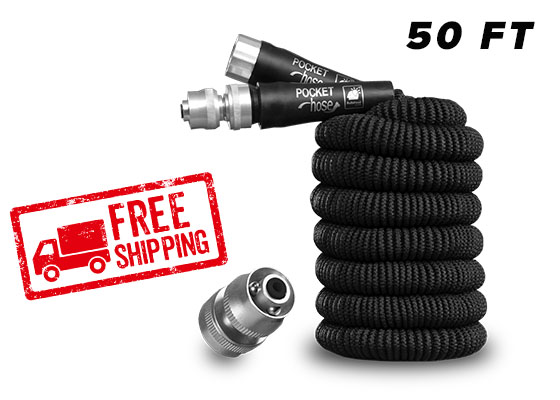 Free shipping stamp in corner;Turbo Shot Jet Nozzle and Pocket Hose Silver Bullets 50 FT