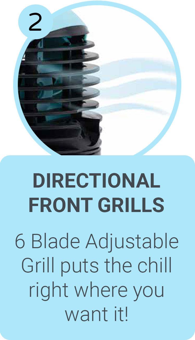 Directional Front Grills - 6 Blade Adjustable Grill puts the chill right where you want it!