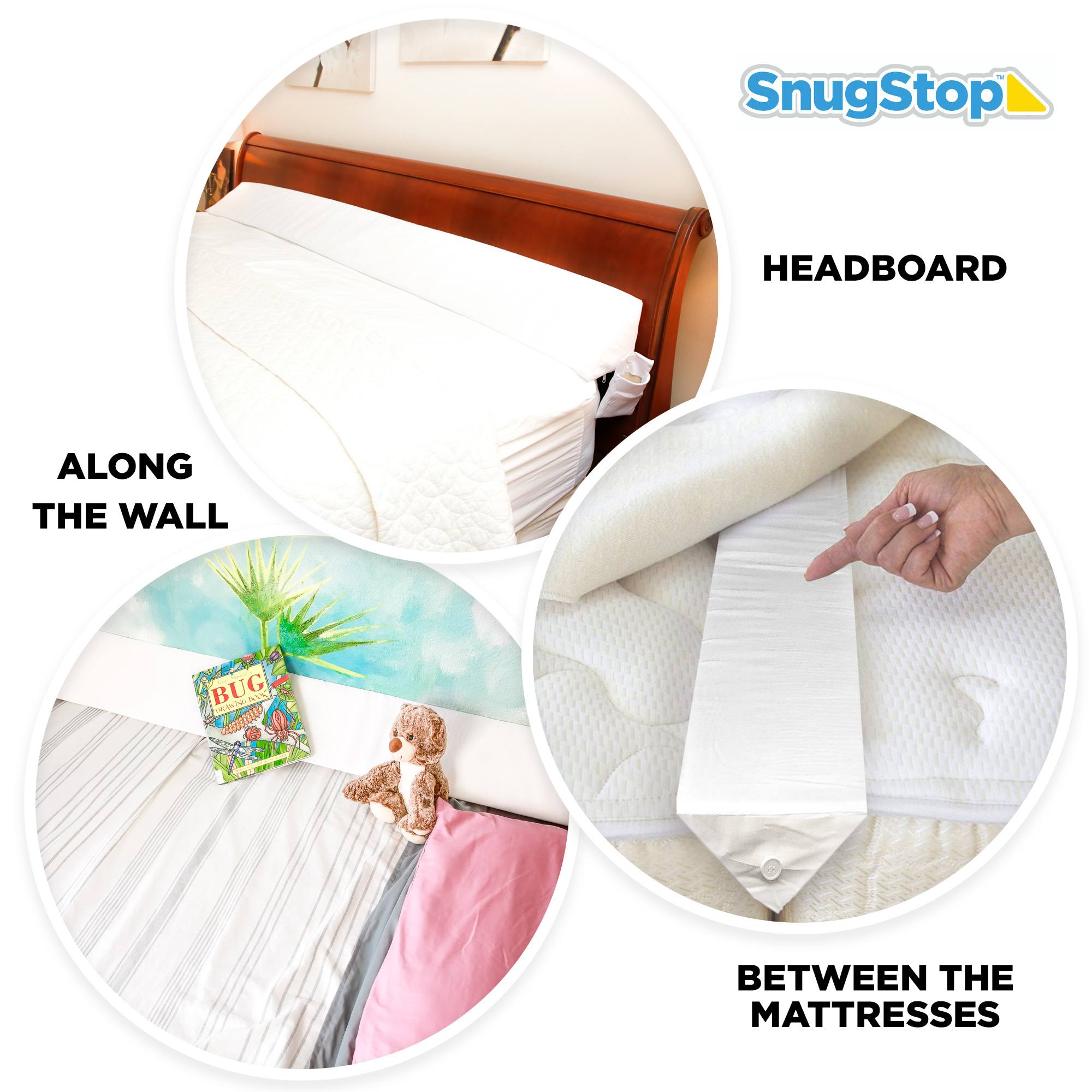 Details about   SnugStop Bed Wedge Mattress Filler Wedge Headboard Pillow Gap Filler Betw King 