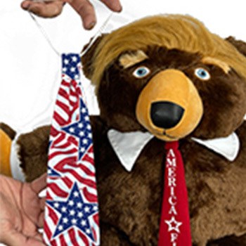 trumpy bear flag themed tie