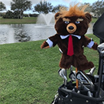 golf club cover that looks like trumpy bear