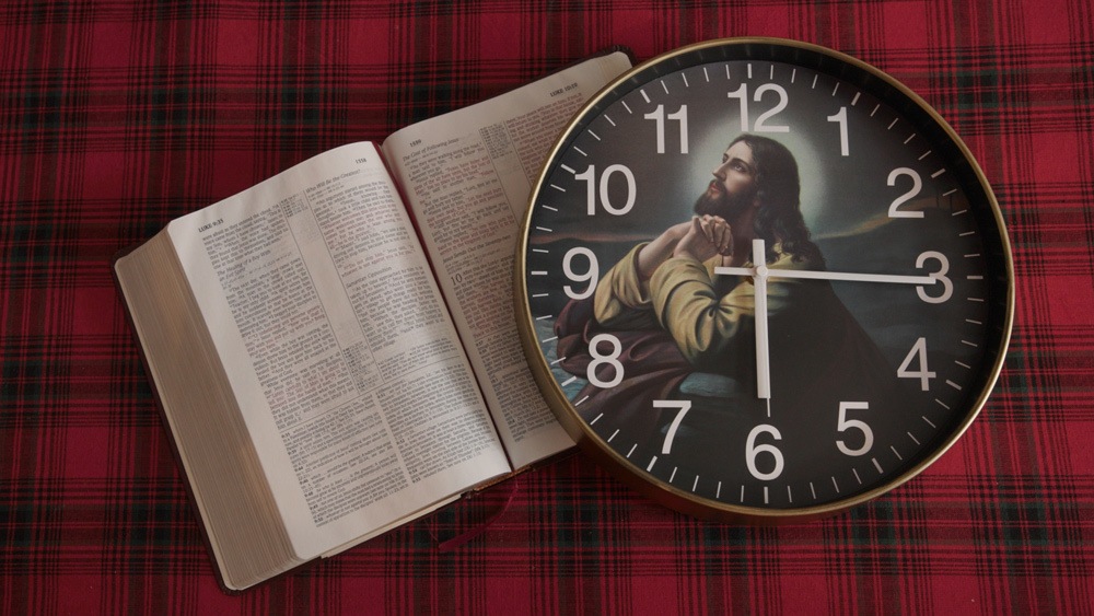clock with bible