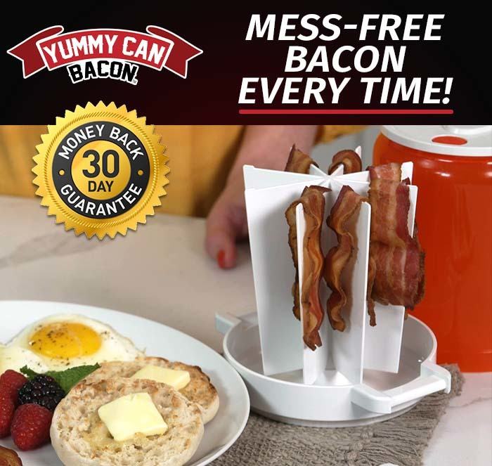 Can Bacon Microwaveable Bacon Cooker Mess-Free & Splatter-Prof, Plastic 