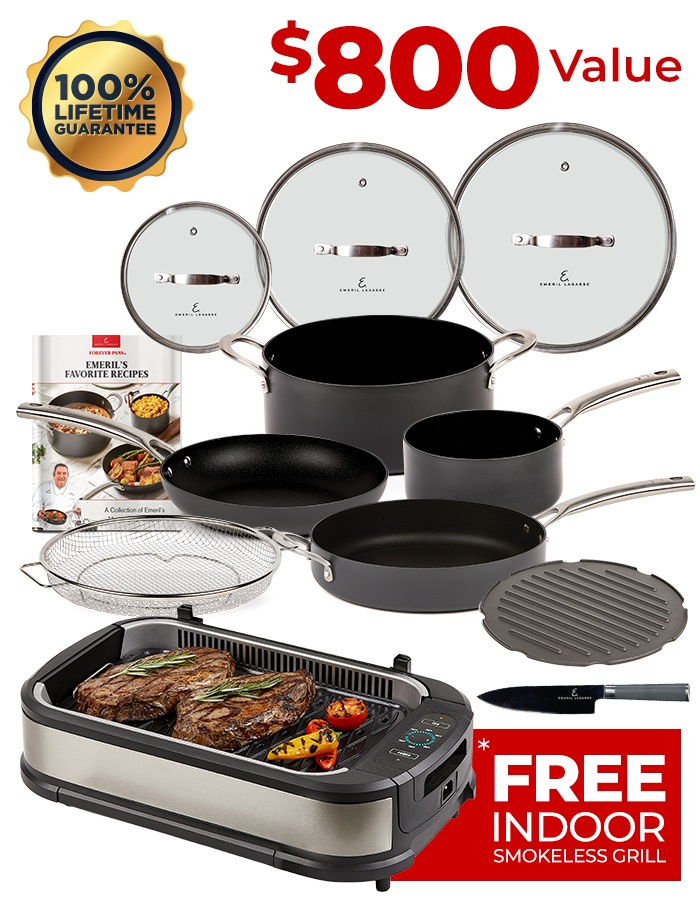 JML  Emeril Forever Pans - 10pc Set - Pans, lids and more for a lifetime  of cooking