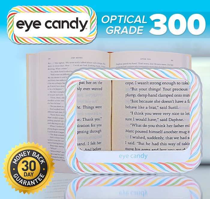 Candy AS-SEEN-ON-TV Full Page Book Magnifier and Light to See Pages 3X  Bigger, Optical Grade, Anti-Glare White - AliExpress
