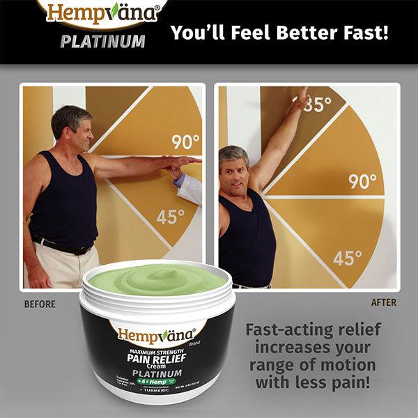 you'll feel better fast - platinum pain cream - fast acting relief increases your range of motion with less pain
