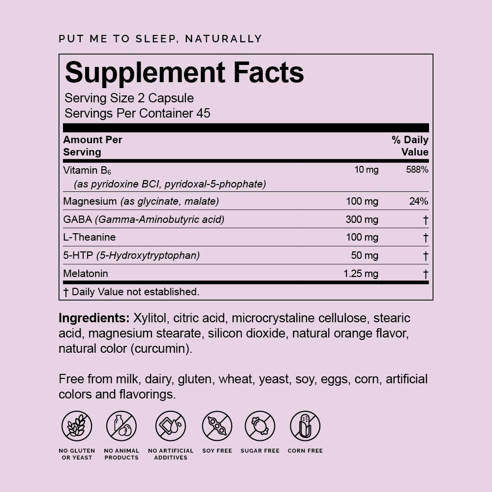 Put me to sleep supplement facts