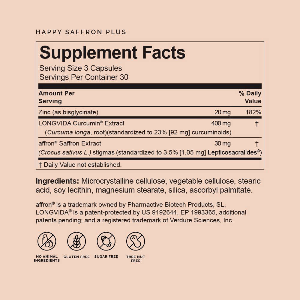 happy saffron supplement facts