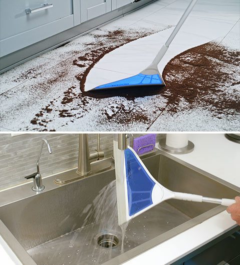 Smooth Sweep Indoor Angle Broom With Dustpan, Kitchen Bathroom Cleaning  Tools - Helia Beer Co