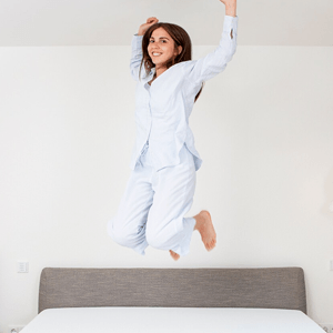 Jumping on bed