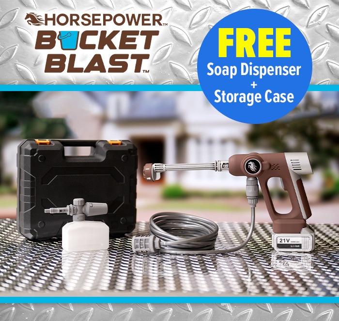 Horsepower Bucket Blast with free soap dispenser and storage case