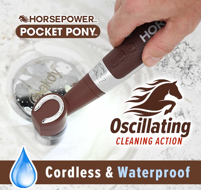 Horsepower Pocket Pony with oscillating cleaning action -waterproof