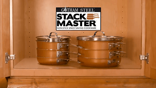 Gotham Steel Stackmaster 8-Piece Stackable Cookware Set - Fry Pans, Sa –  Gotham Steel Direct