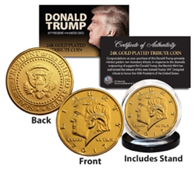 gold plated trump medals
