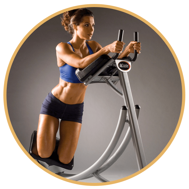 woman doing side lift motion on ab coaster