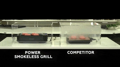 Animation: Power Smokeless Grill – The Indoor Grill With Smoke Extractor Technology – It's virtually smokeless versus the competition