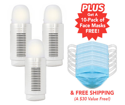 3-Pack Air Police plus get a 10-pack of face masks free! and FREE Shipping (a $30 value free!)