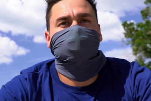 Man Wearing Face Mask Outside