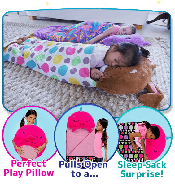 Happy Nappers Sleeping Bag Kids Boys Girls Play Pillow Unicorn Dragon hot 