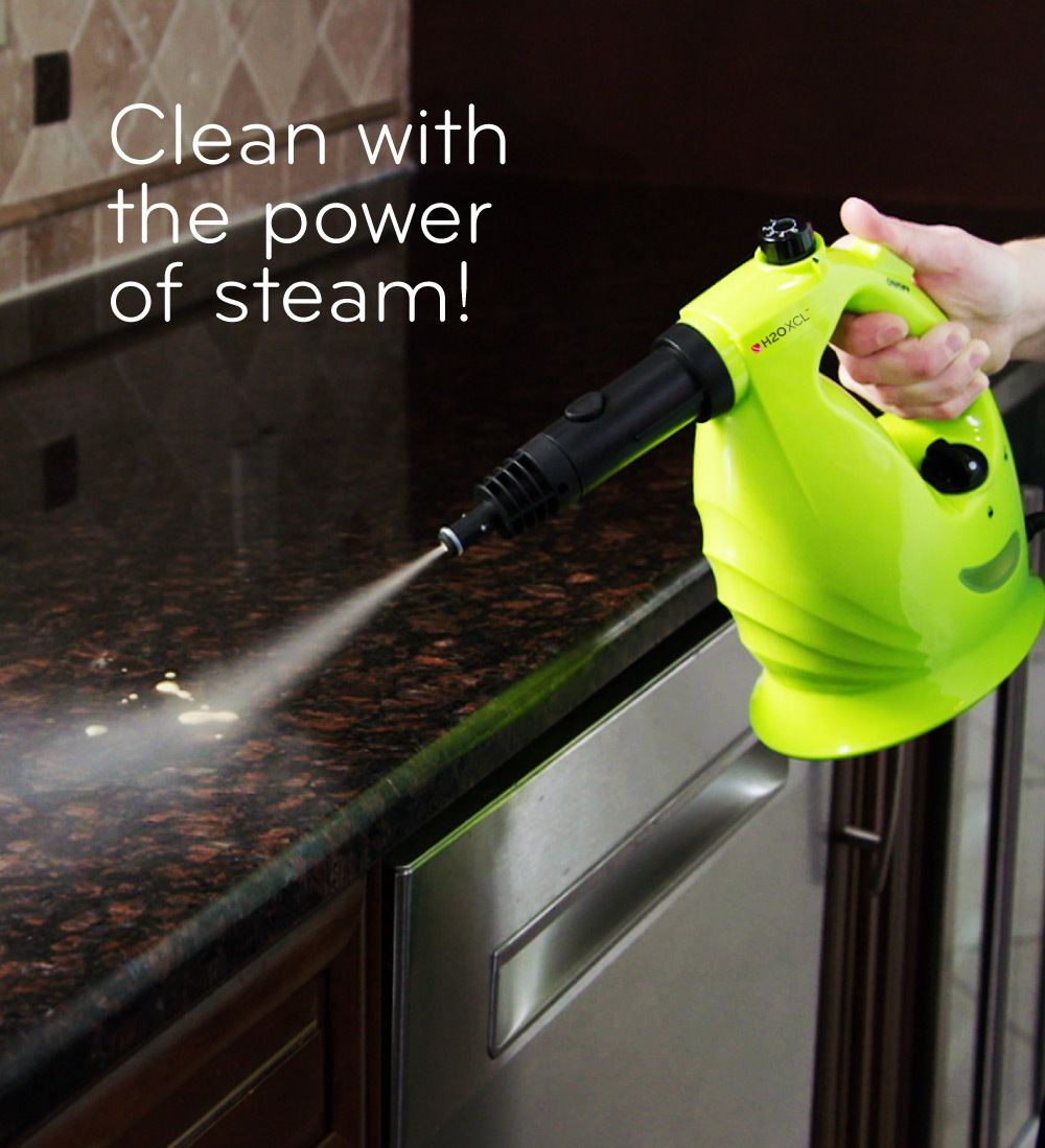 XCL cleaning a countertop with the power of steam