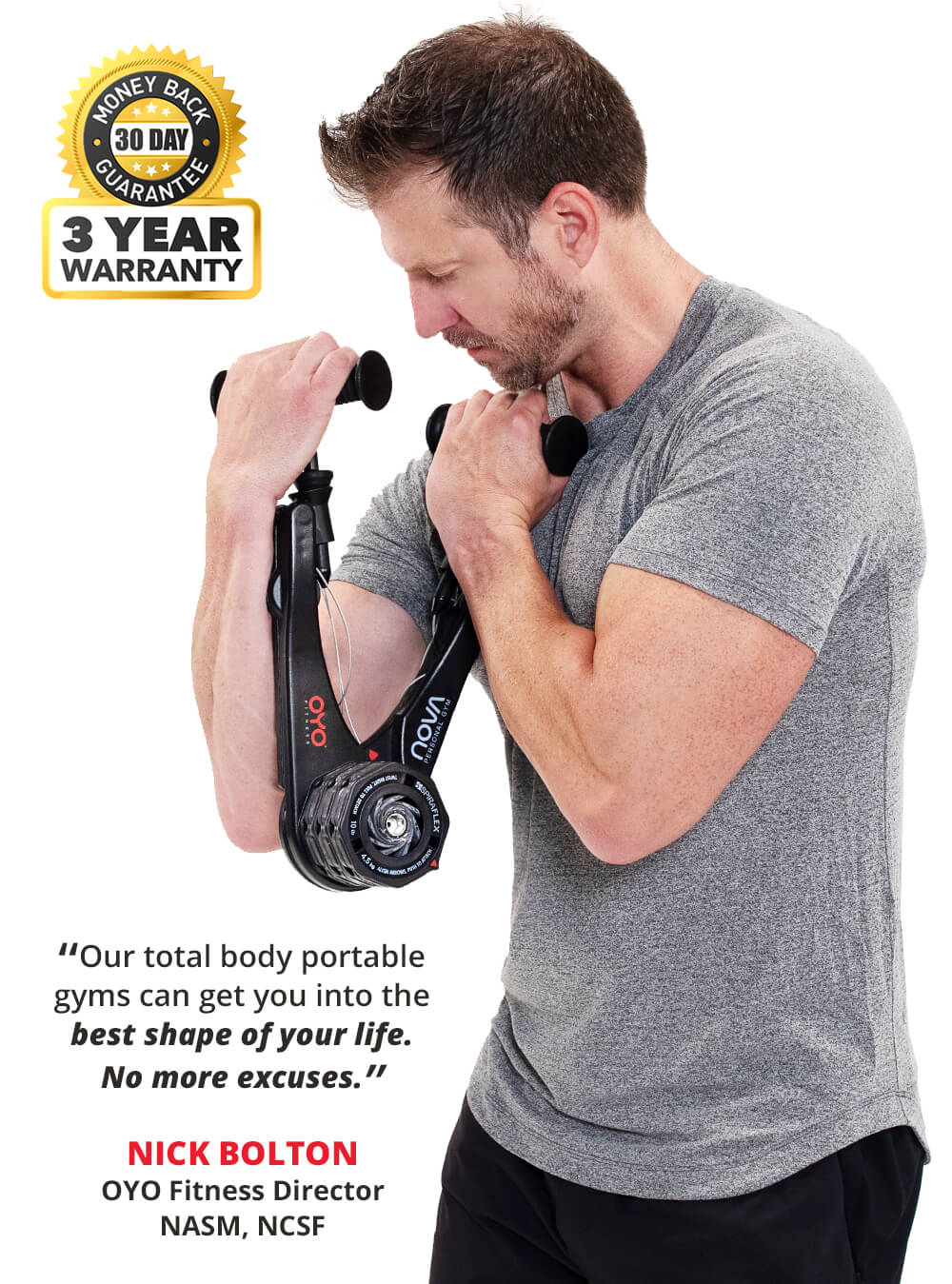 Our total body portable gym can get you into the best shape of your life. No more excuses!