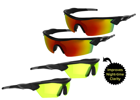 2 pairs of Battle Vision; 2 pairs of NightVision with "Improves night-time clarity" burst; free shipping stamp in corner