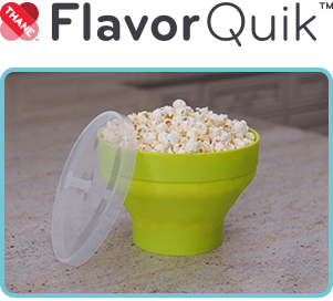 1Yr WARRANTY✓ FlavorQuik✓ FLAVOR QUIK Popcorn Maker 2 SETS Microwave Bowl 