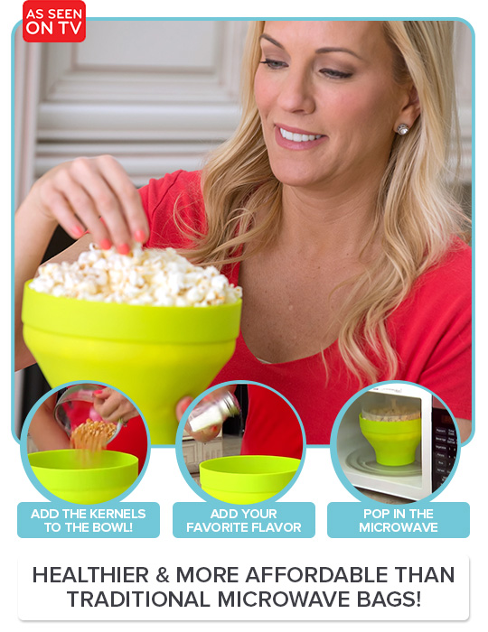 1Yr WARRANTY✓ FlavorQuik✓ FLAVOR QUIK Popcorn Maker 2 SETS Microwave Bowl
